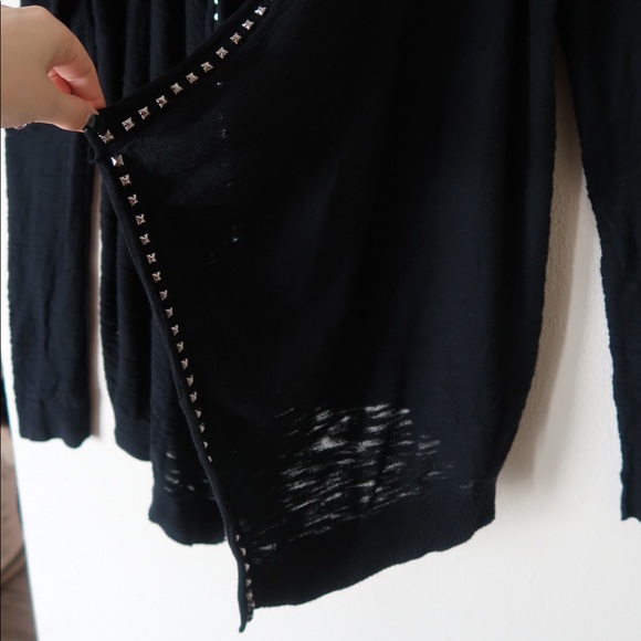 Studded waterfall cardigan black - Picture 6 of 8